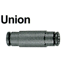 UNION PUSH-CONNECT 3/8OD NICKEL PLATED BRASS - Instrumentation Parts